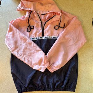 Zaful Pink & Blue Love Windbreaker Jacket